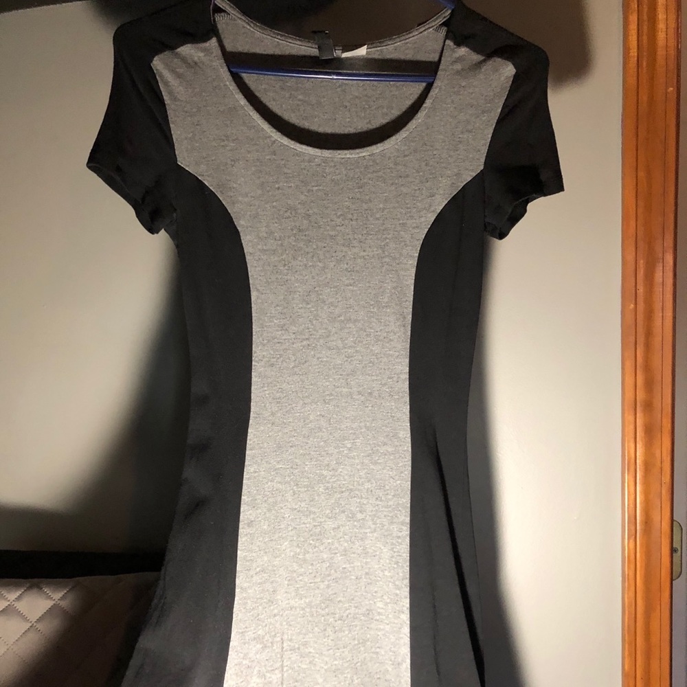 Grey & Black flared H&M dress XS